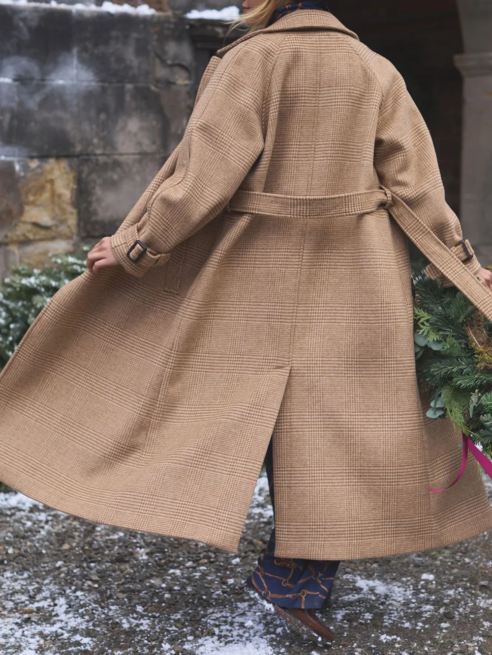 Amberley Tan Brown Longline Wool Blend Coat