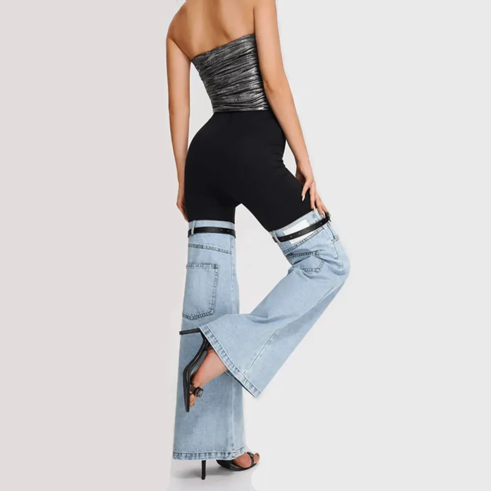 Urban Chic Denim Hybrid Flare Pants