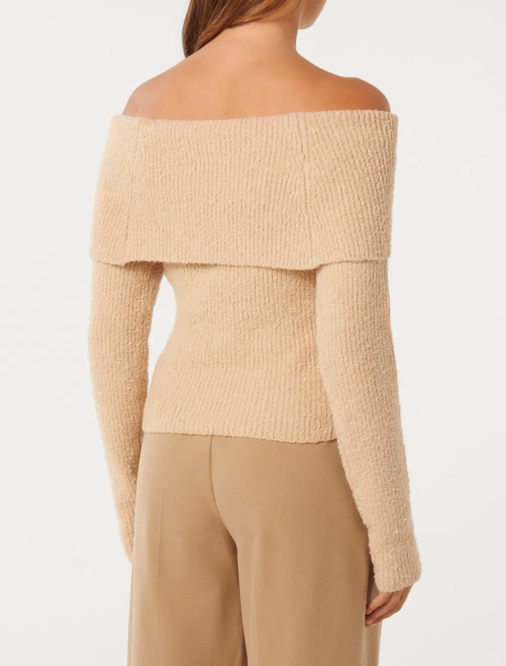 Mariah Boucle Bardot Sweater