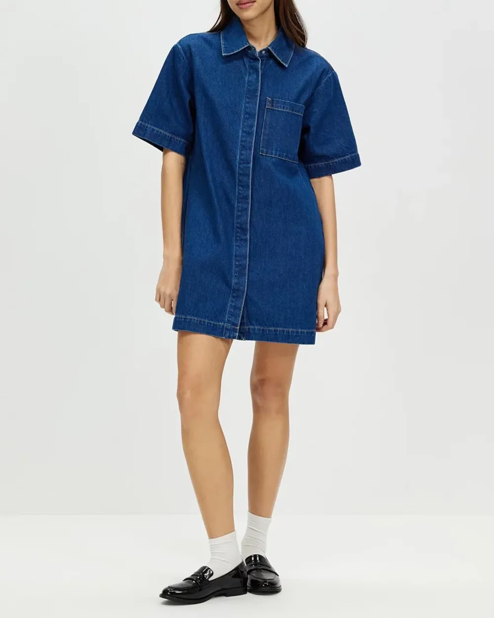 Denim Mini Shirt Dress