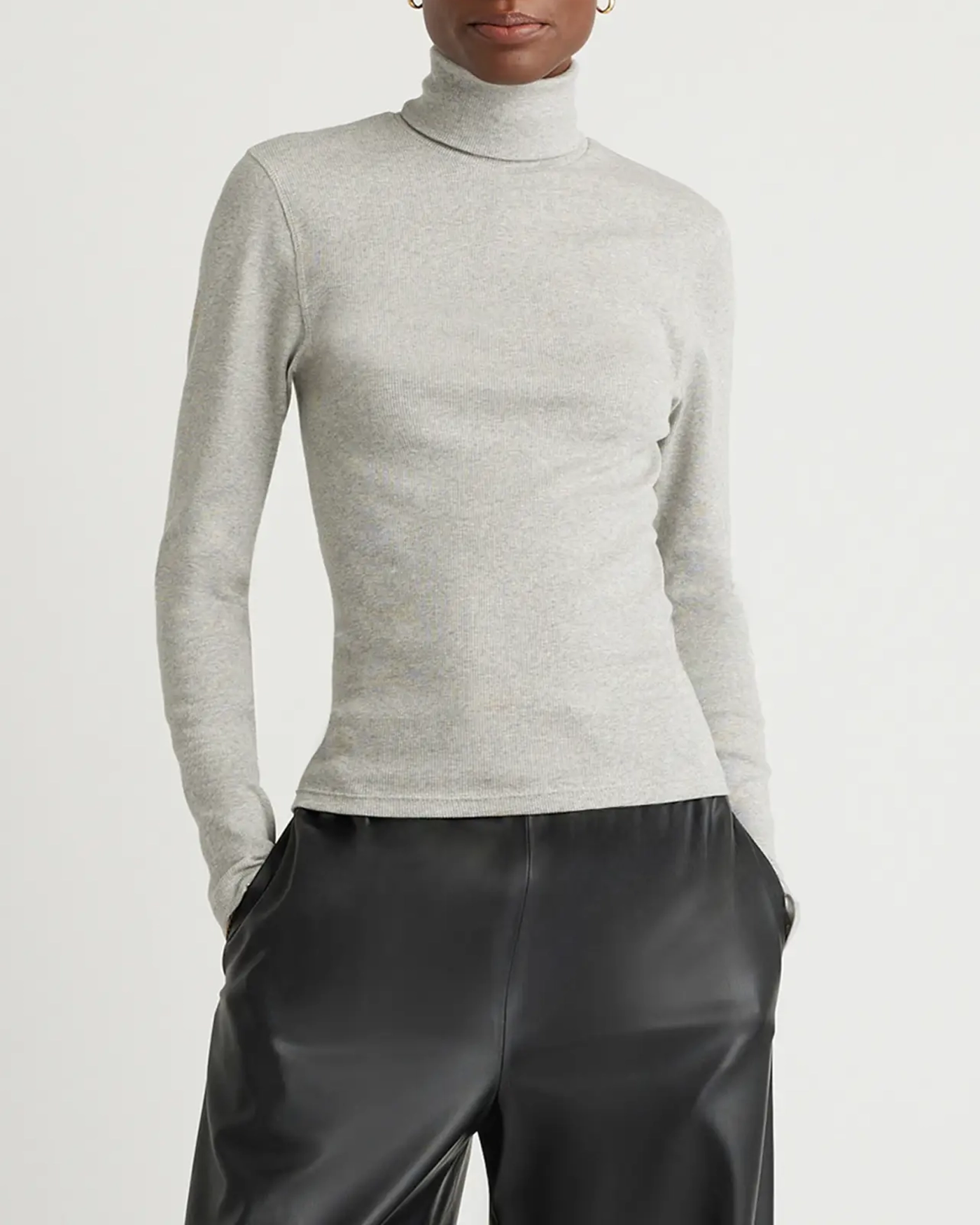 Organic Cotton Micro-Rib Turtleneck