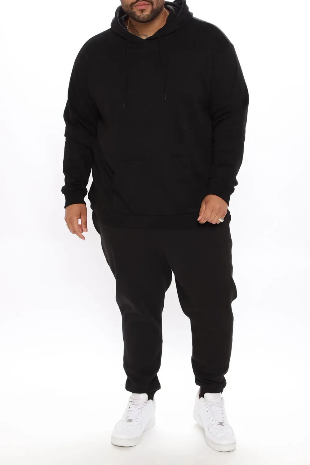 Kangaroo Pocket Hoodie - Black