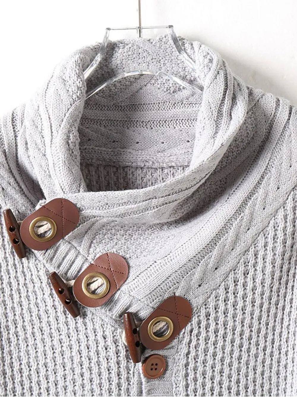 Button Up Turtleneck Sweater