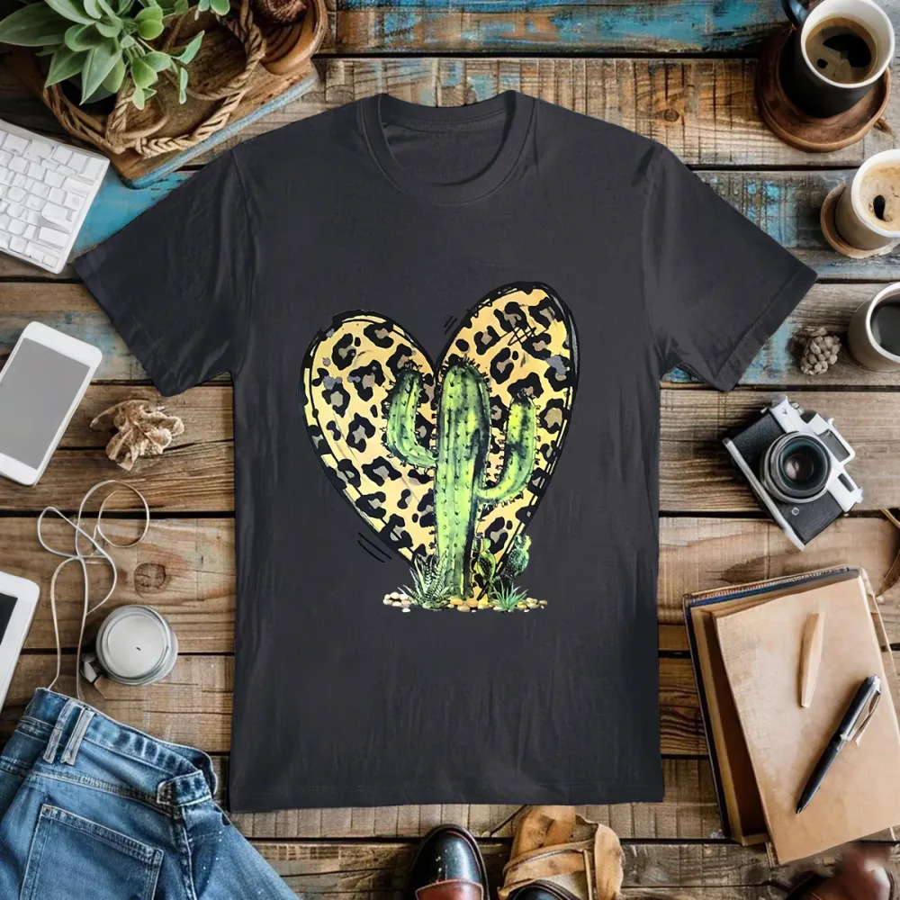 Leopard Heart Cactus Tee