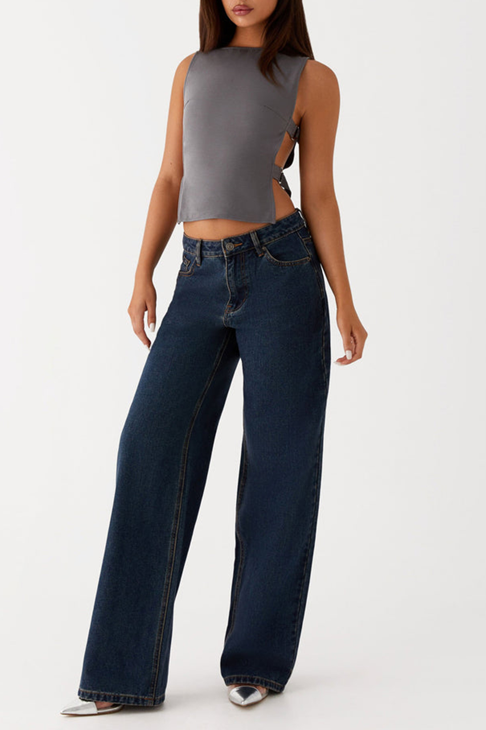 Keanna Low Rise Denim Jeans - Washed Denim