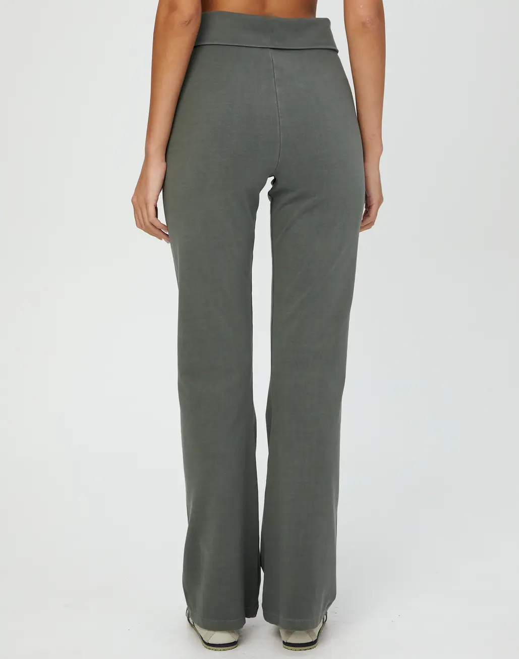 Cotton Foldover Flare Pant