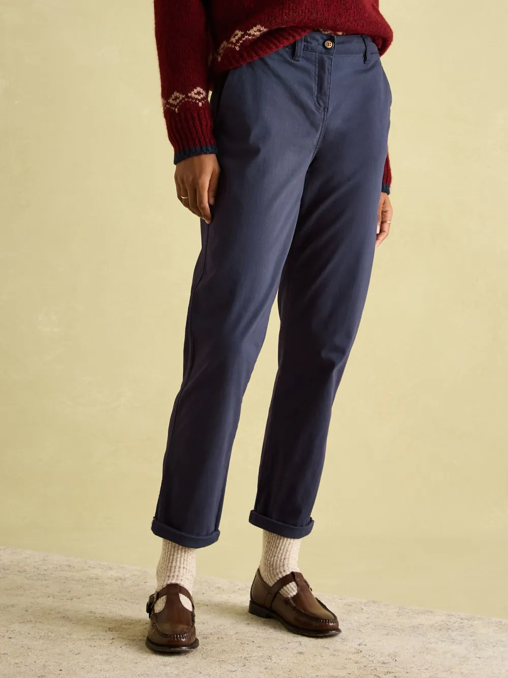 Hesford Navy Blue Chino Trousers