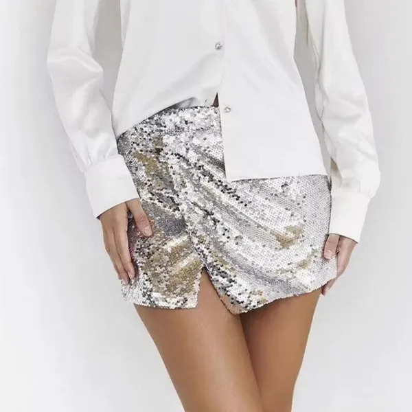 Glitter Bling Sequin Mini Skirt