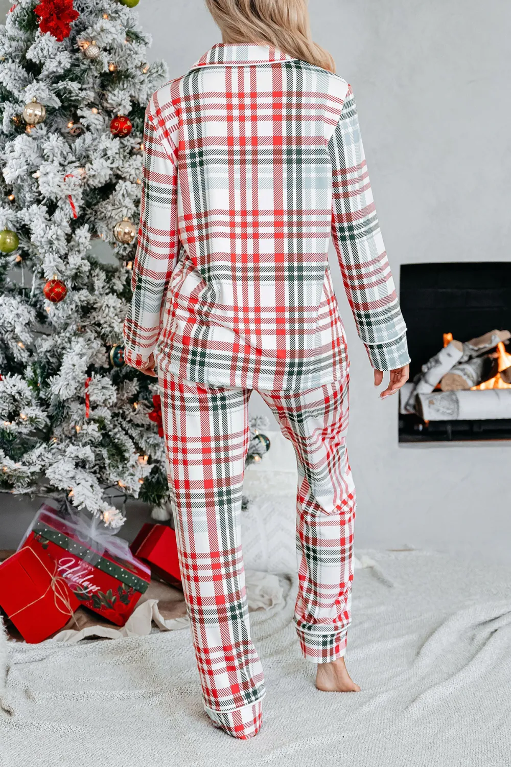 Buttery Soft Red and Green Plaid Pajama Set