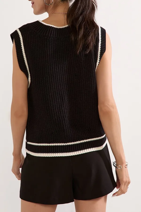 Emily V Neck Sweater Tank Top