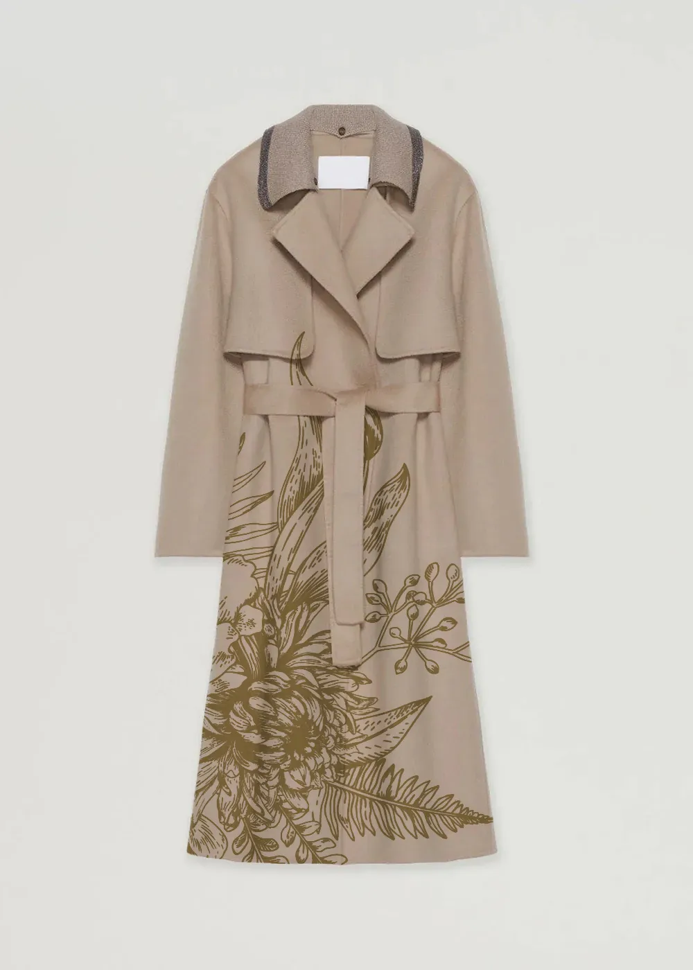 Drawstring Mantella Lapel Neck Coat