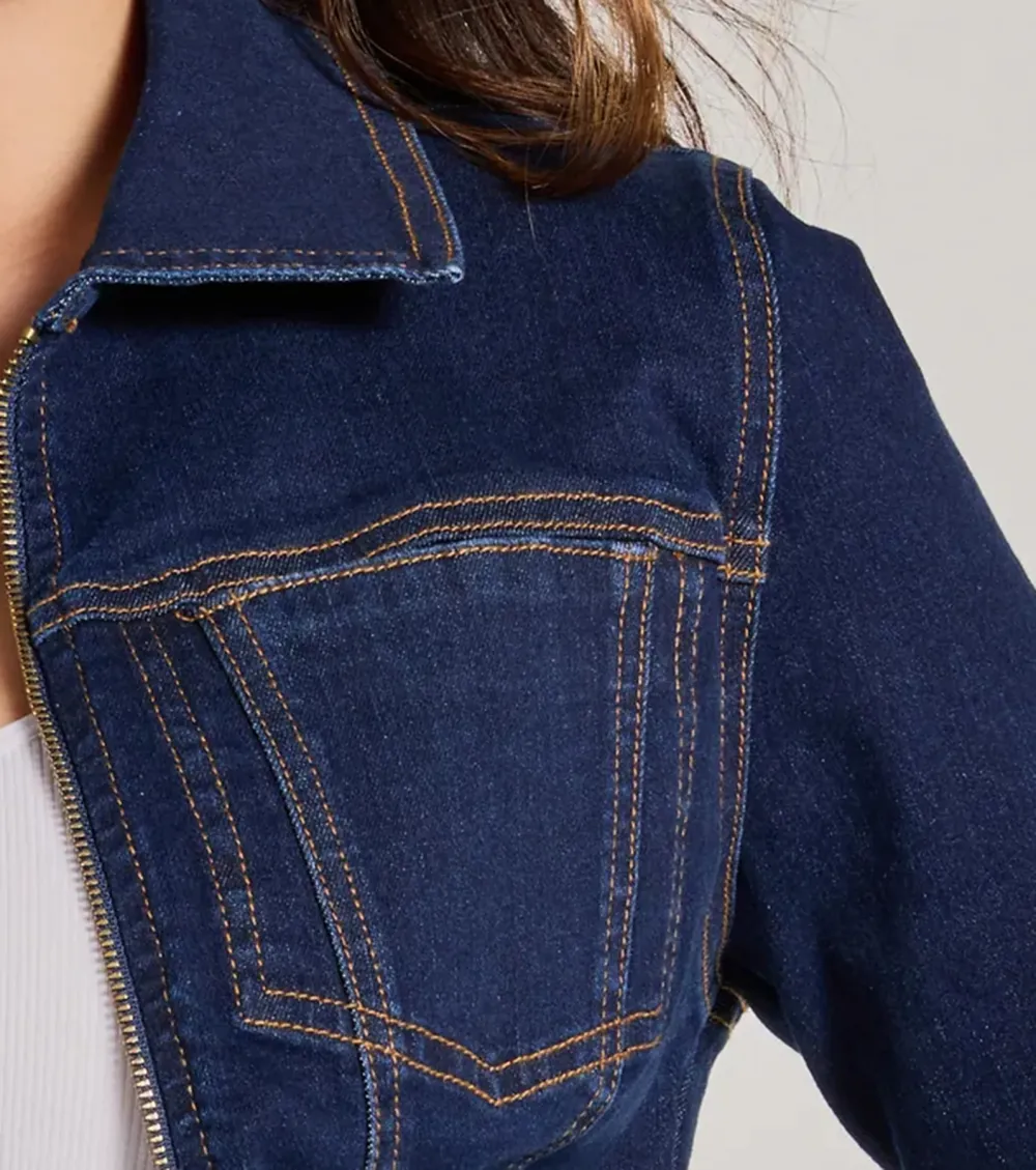 Covetable Cutie Contrast Stitch Denim Jacket