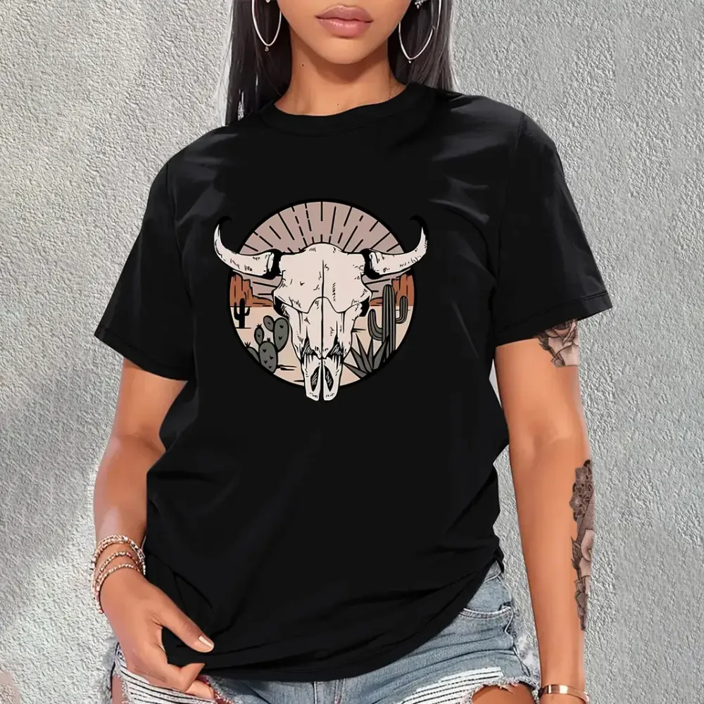 Boho Cow Skull T-Shirt