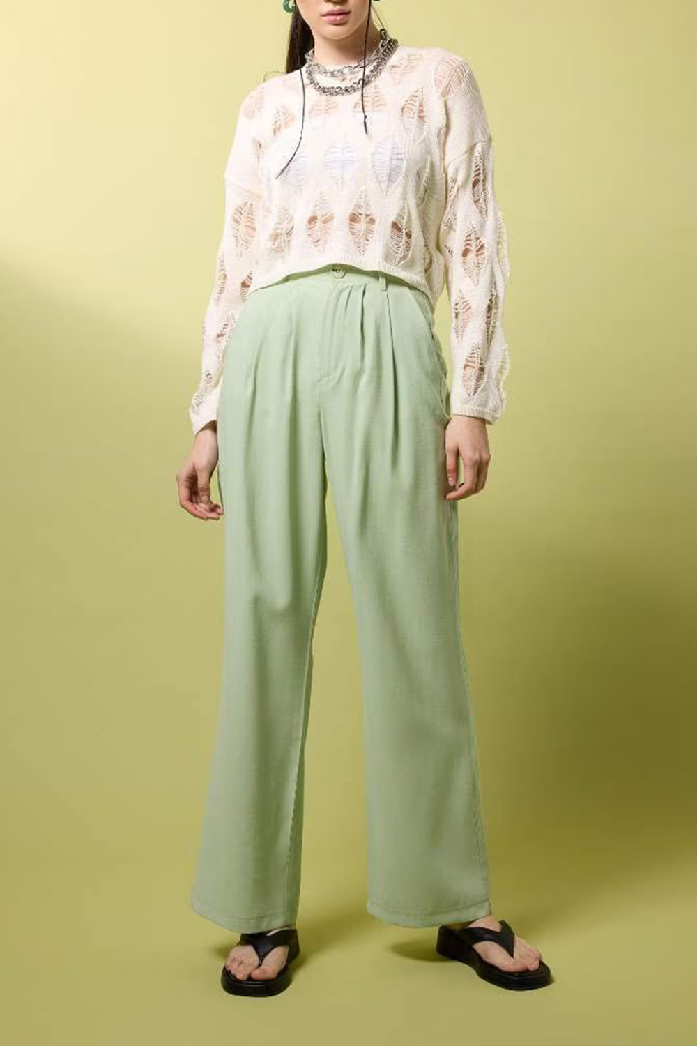 Wide Leg Normal Waist Pocket Trousers