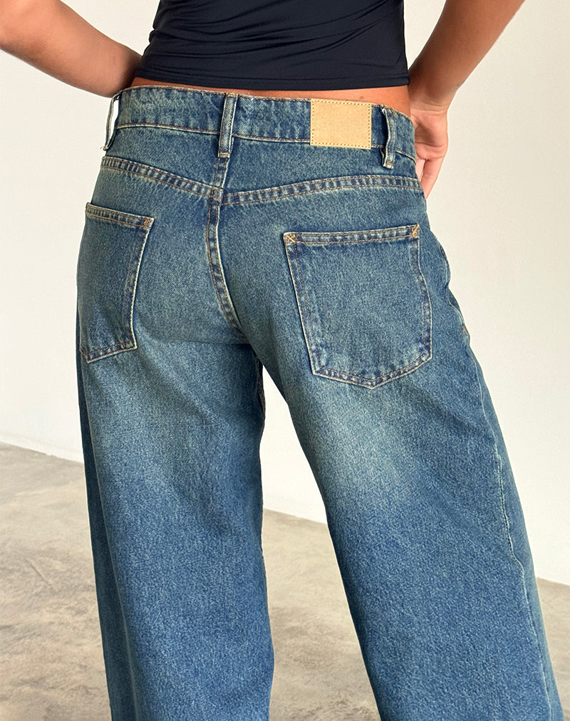 Bright Blue Roomy Extra Wide Low Rise Jeans