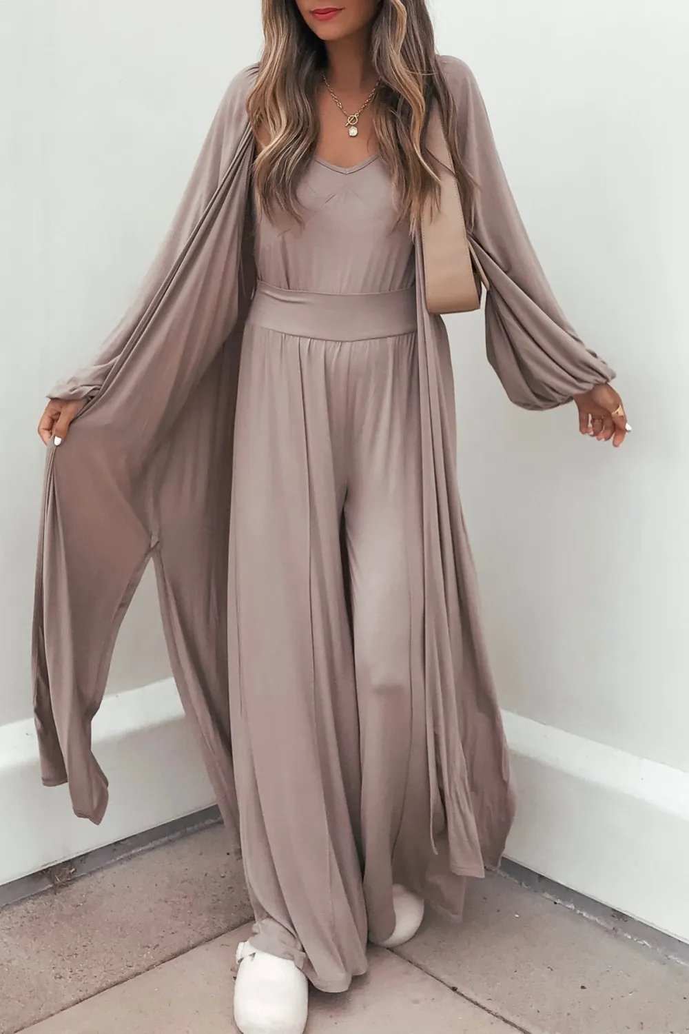 Buttery Soft Taupe Wide Leg Pants