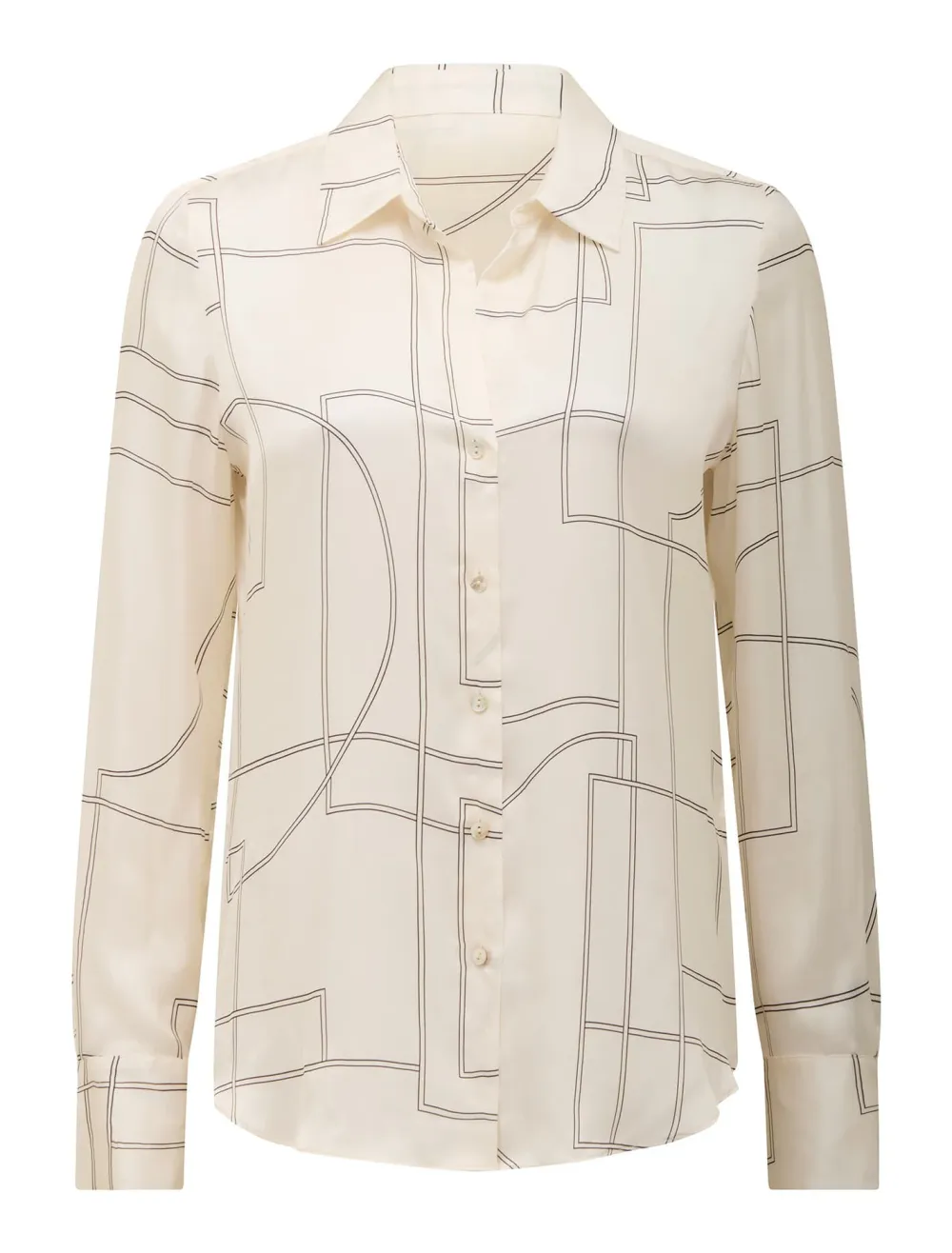 Harvey Notched Neck Satin Shirt