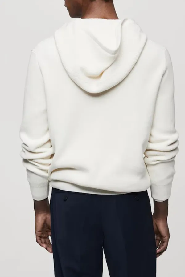 Hooded knit sweatshirt