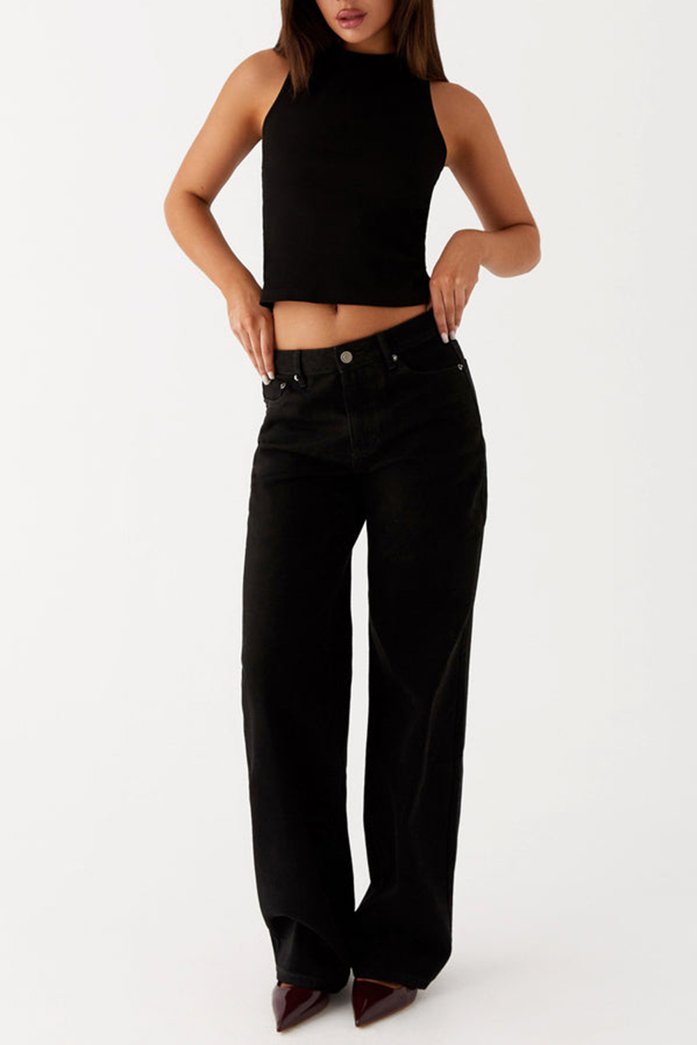 Keanna Low Rise Denim Jeans - Black