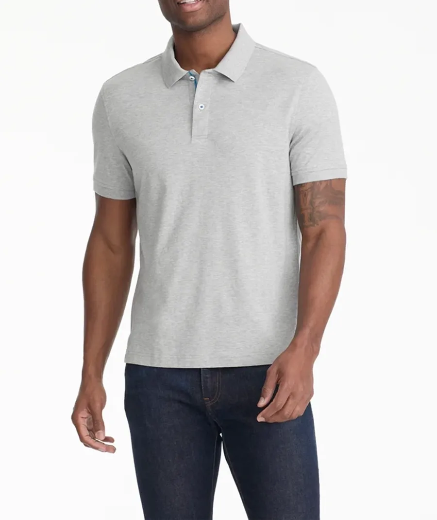 Gray Cotton Polo