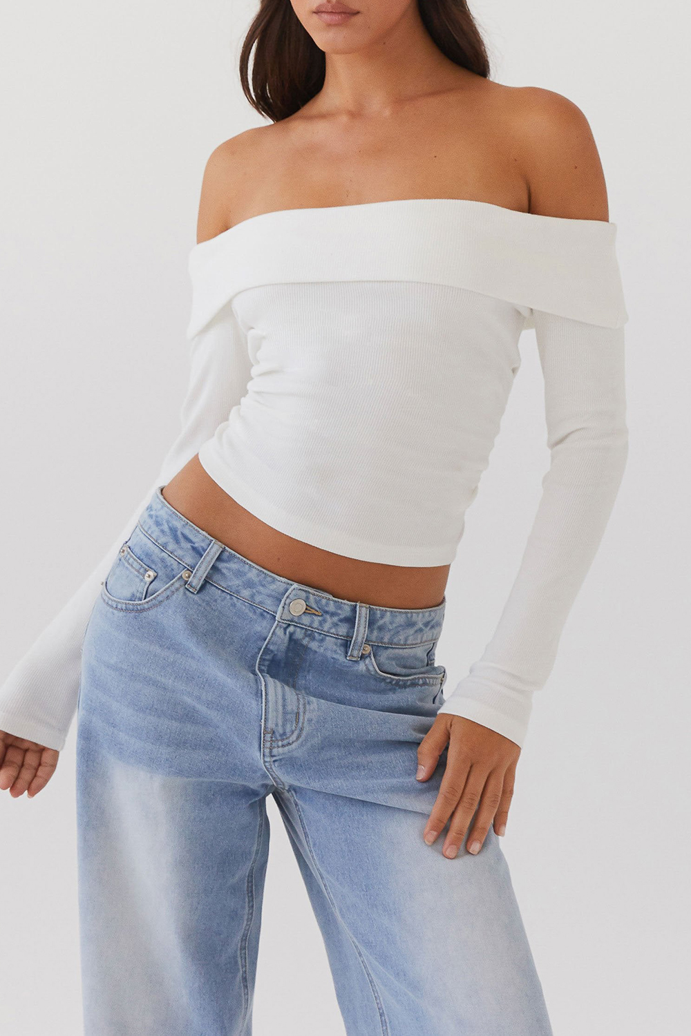 Long sleeved ribbed top