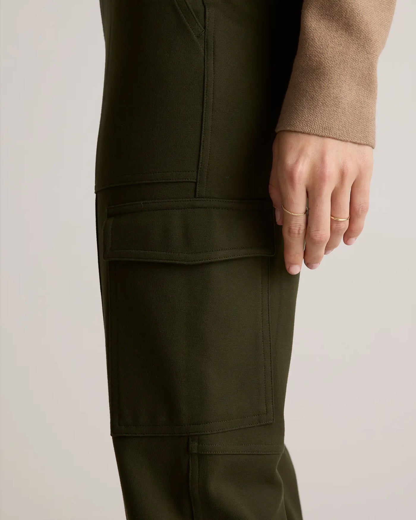 Ultra-Stretch Ponte Tapered Cargo Pants