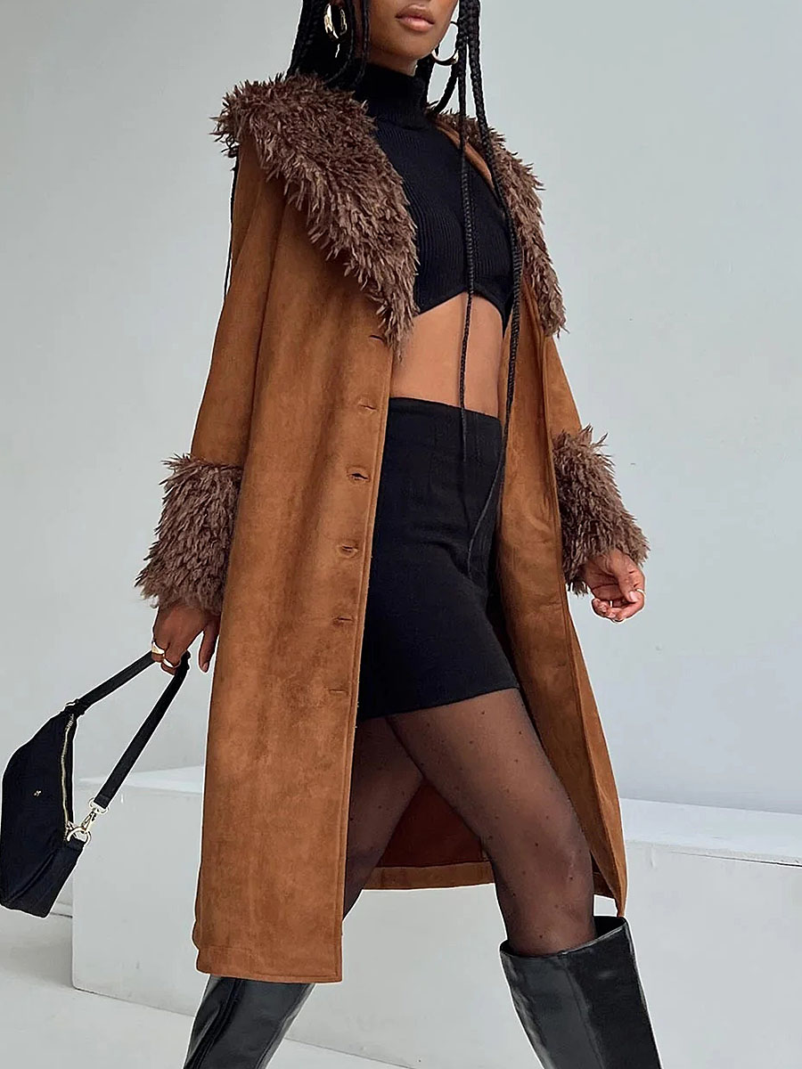 After Party Shearling Jacket Brown