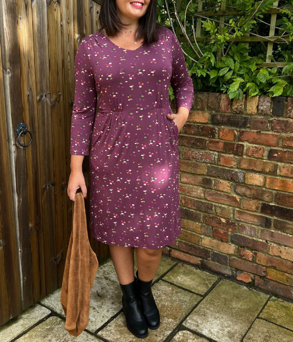 Tallie Plum Print Midi Dress