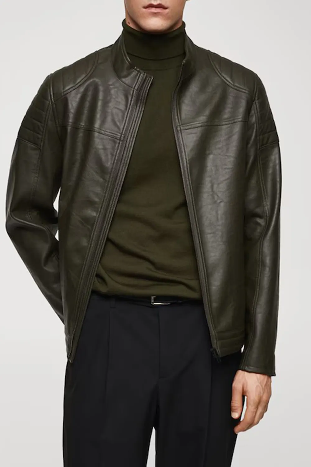 Nappa leather-effect jacket