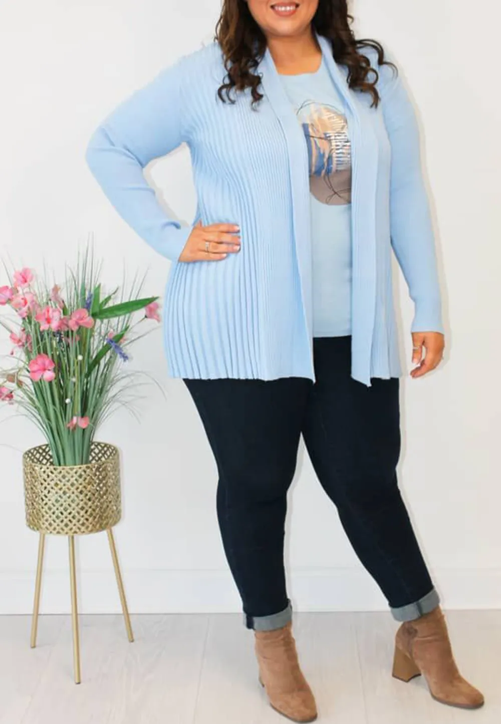 Baby Blue Waterfall Cardigan