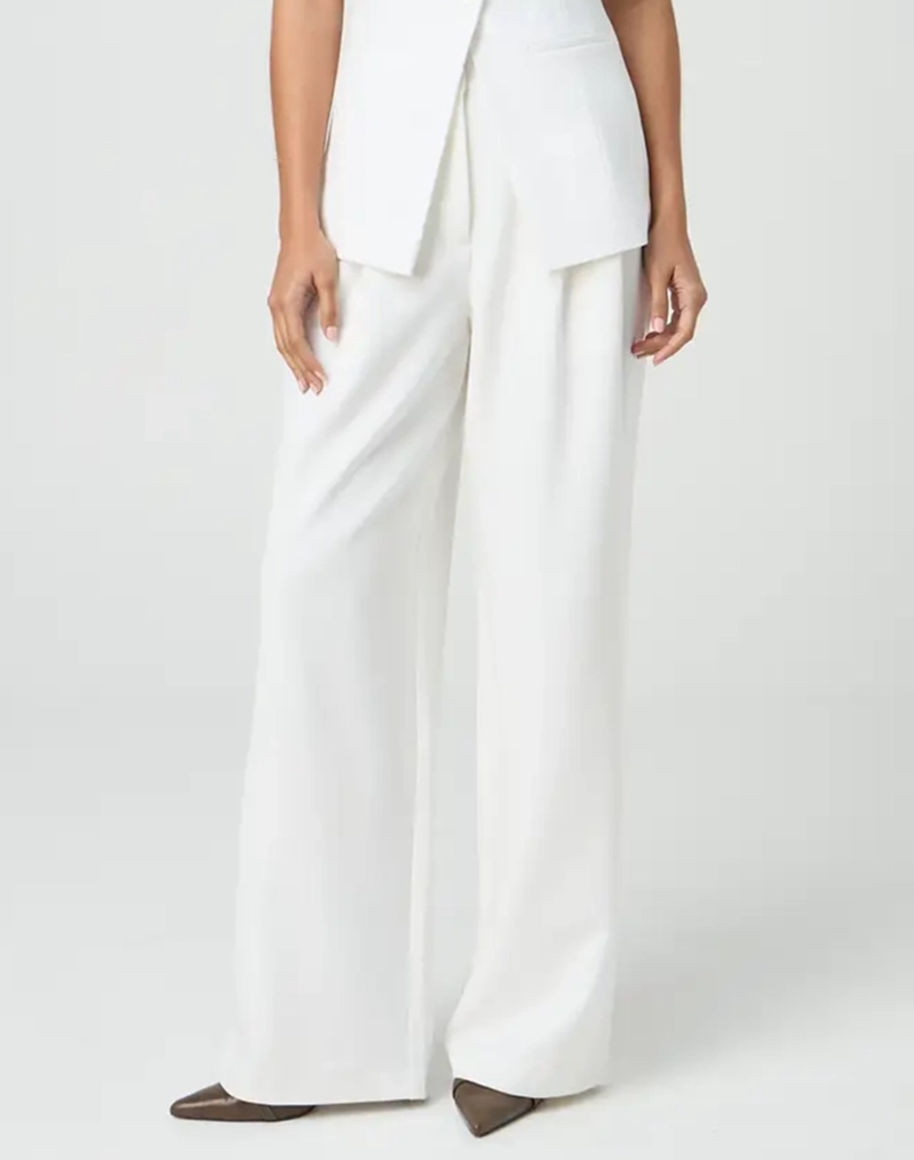 High Rise Wide Leg Tailored Pant