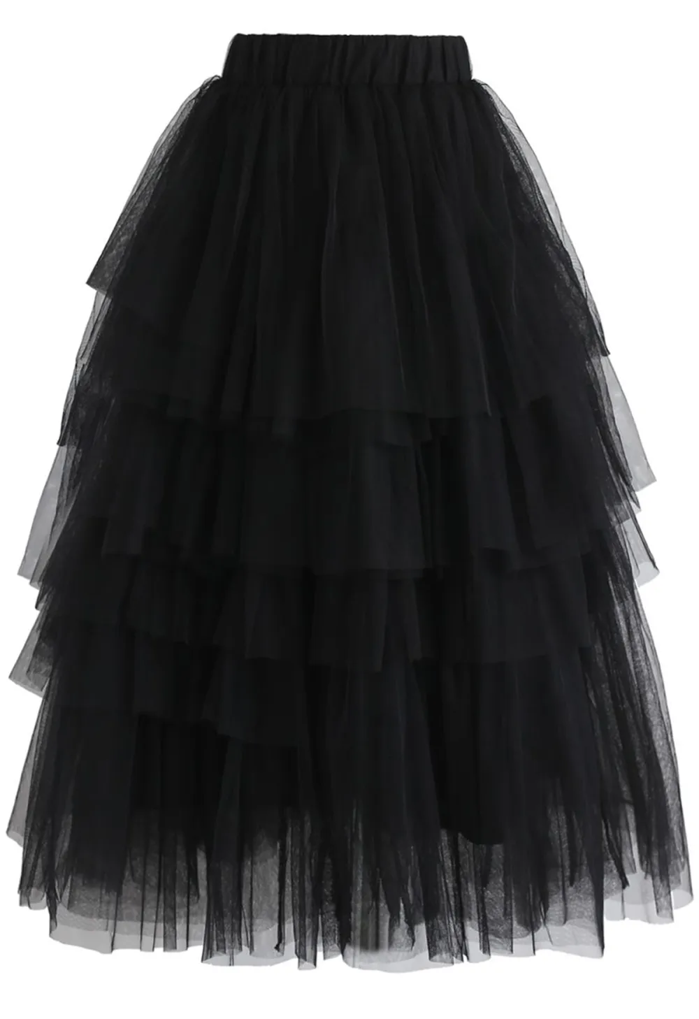 LOVE ME MORE LAYERED TULLE SKIRT IN BLACK