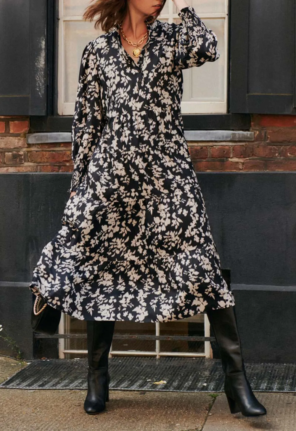 Floral Noir Dress