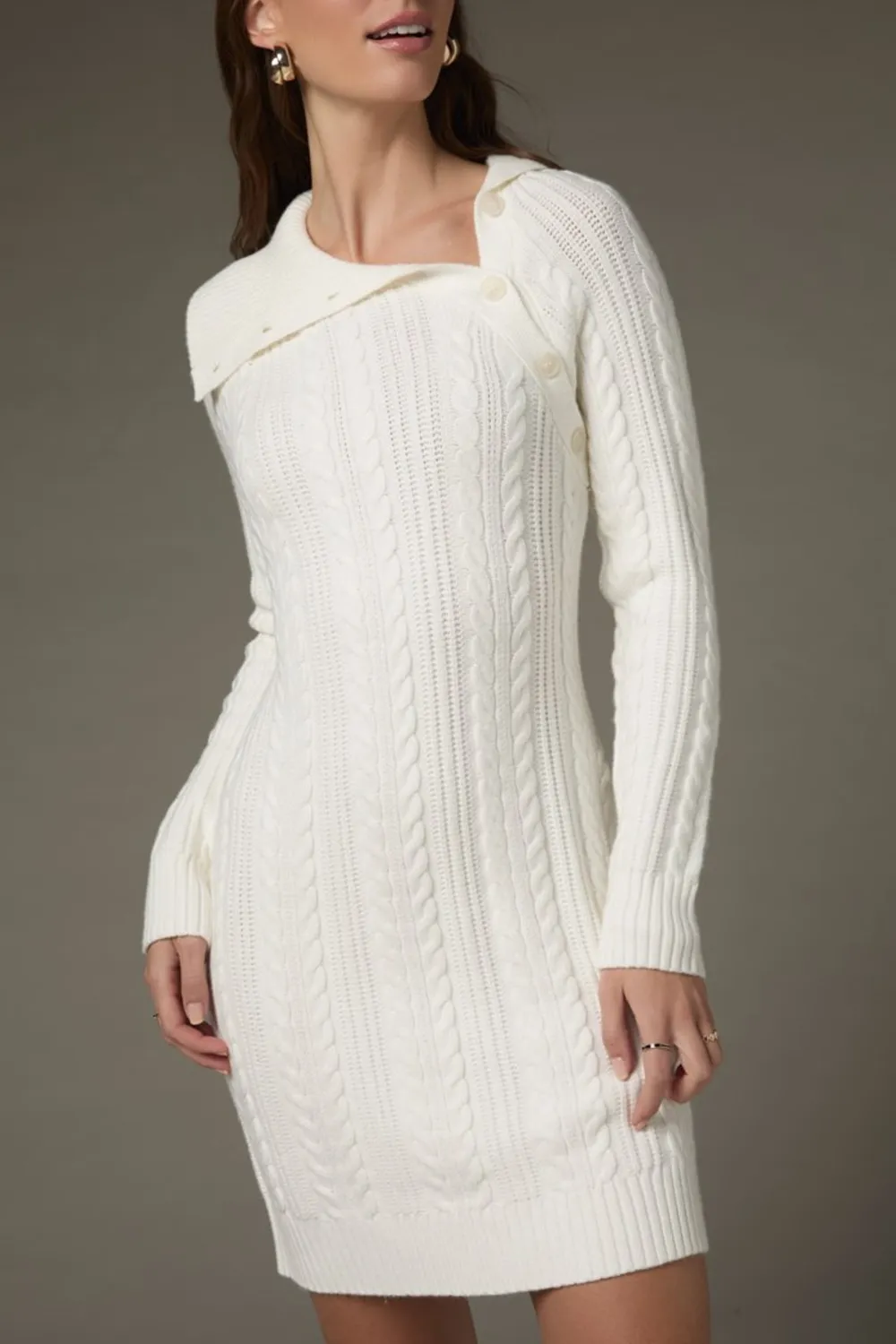 Brenda Henley Cable Knit Mini Dress