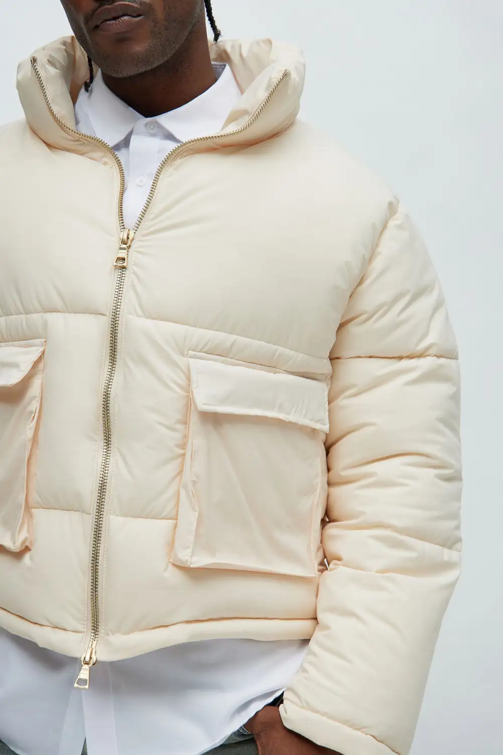 Woodruff Cropped Puffer - Cream