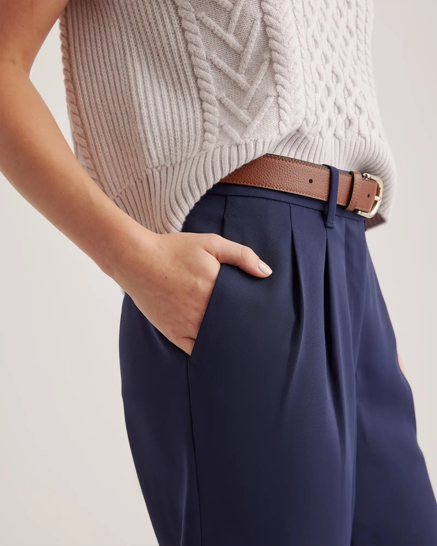 Pleated Wide Leg Pants