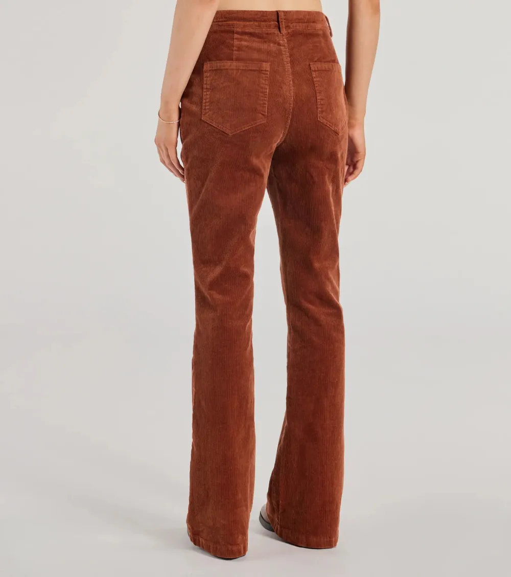 Retro Chic Corduroy High-Rise Flare Pants