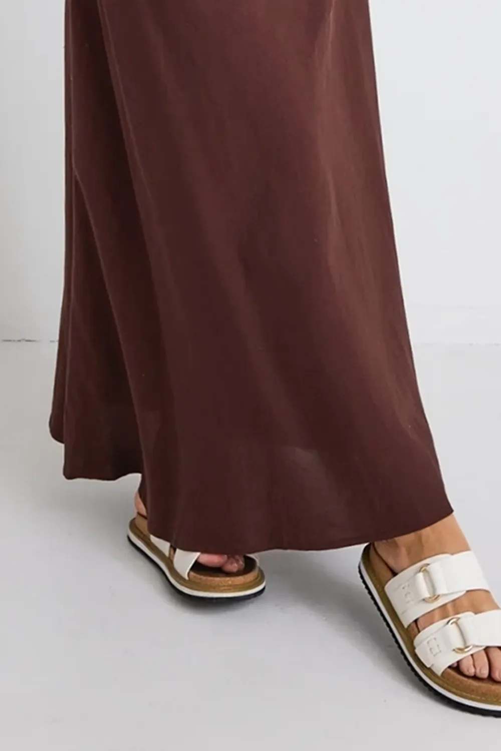 Lagos Chocolate Floaty Bias Cut Maxi Skirt