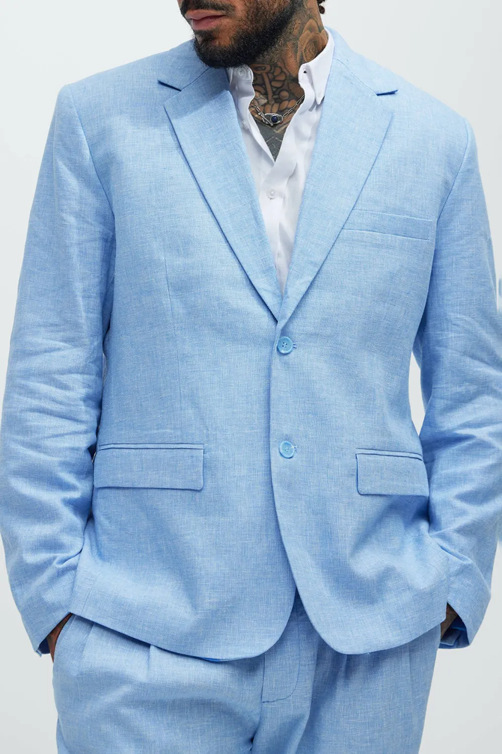 Bahamas Linen Suit Jacket - Blue