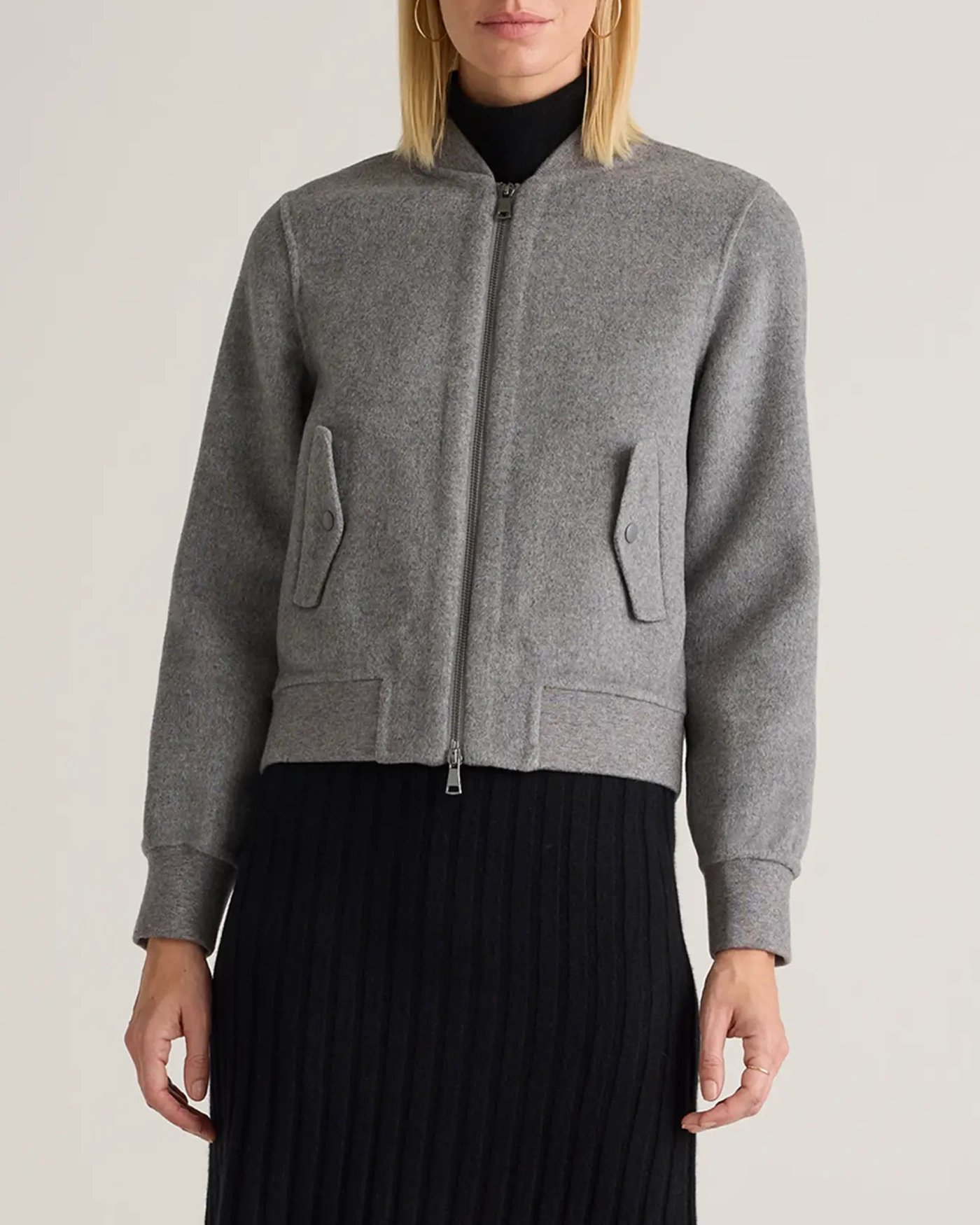 Double-Faced Merino Wool Bomber Jacket