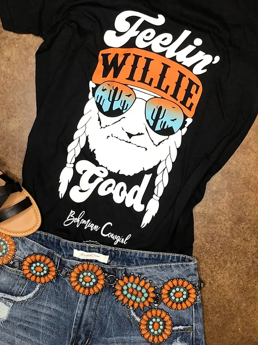 AIMITAG Willie Country Music T-shirt