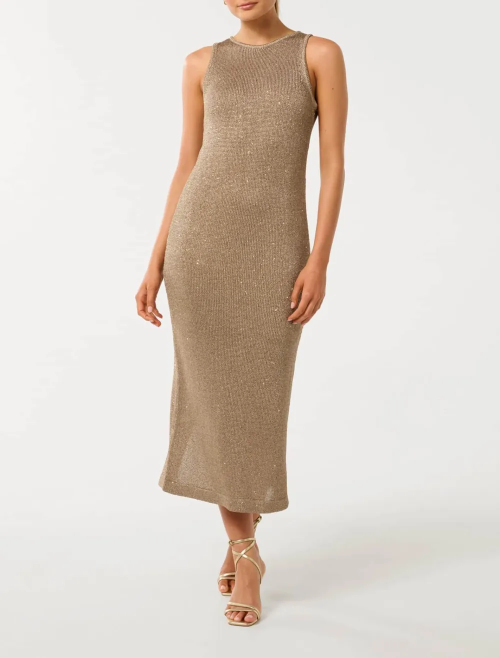 Rio Sequin Metallic Knit Dress