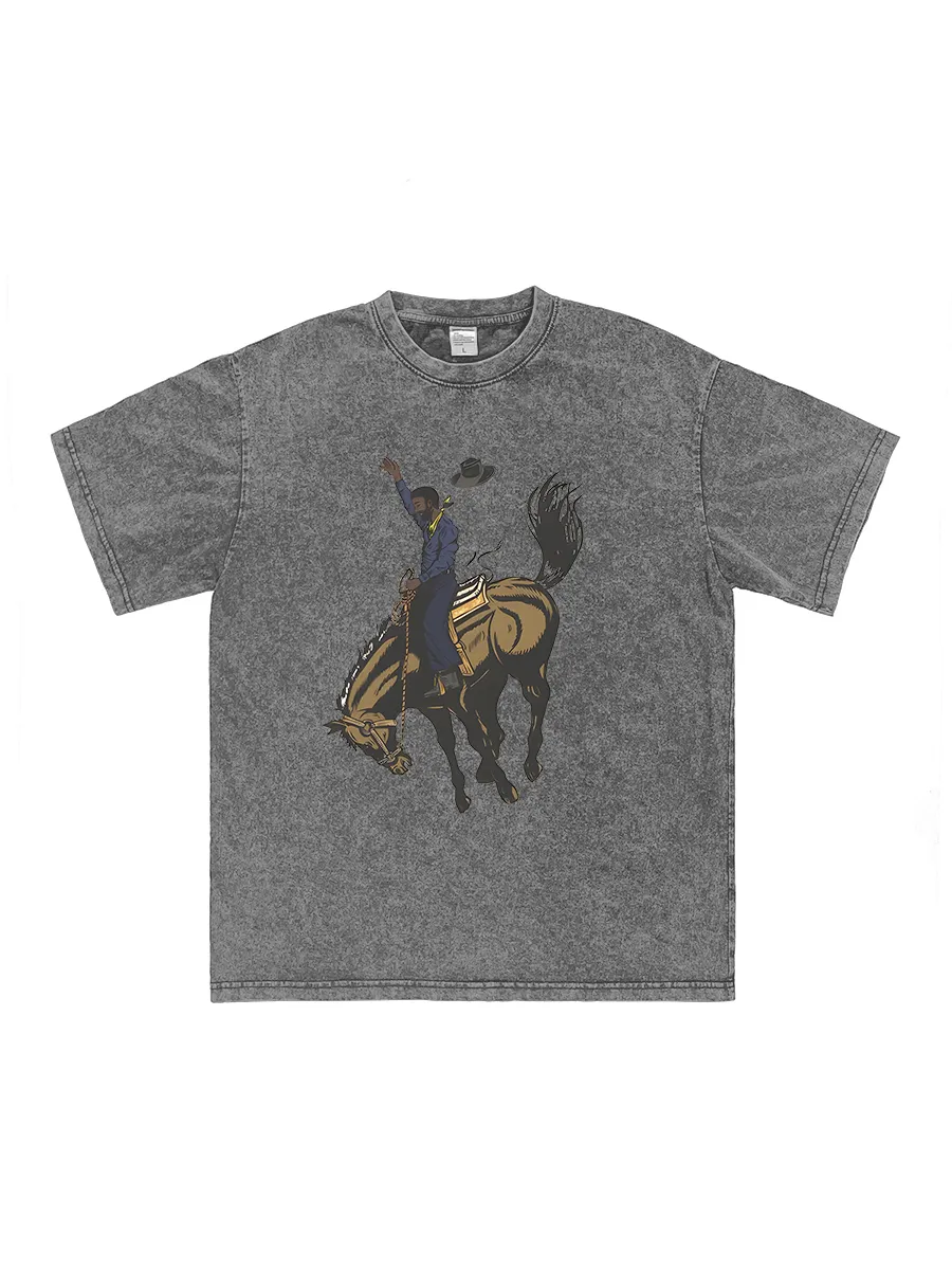 Retro Cowboy Knight Pattern T-shirt