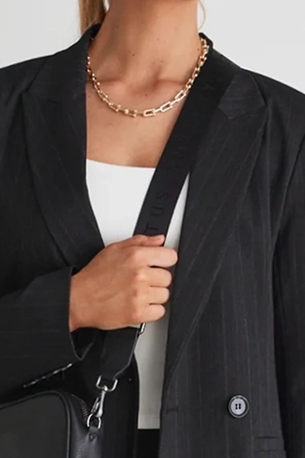 Officer Charcoal Pinstripe Double Breasted Blazer