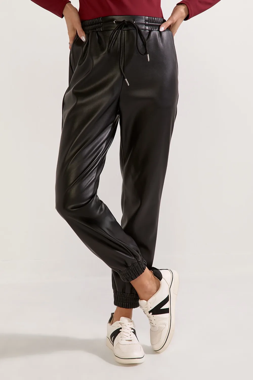 Jenny Faux Leather Joggers