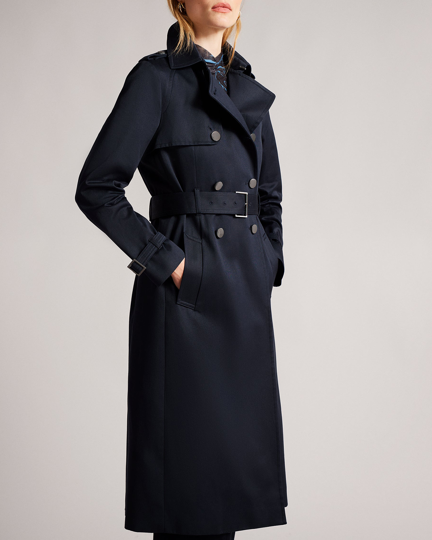 Robbii Showerproof Trench Coat Navy