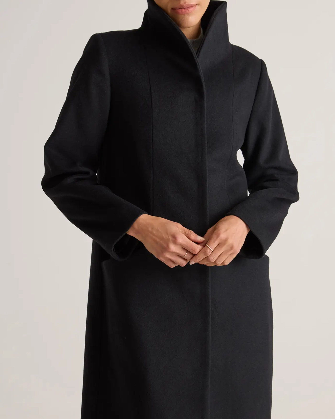 Stylish Shawl Collar Wool Long Cocoon Coat