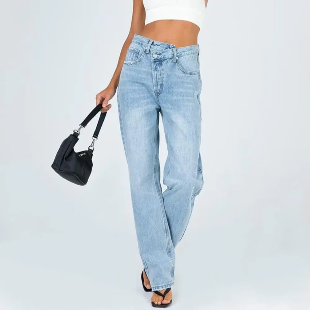 Rodeo Asymmetric Straight Leg Jeans