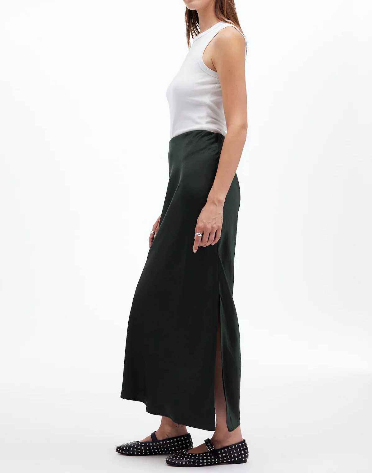 Satin Maxi Slip Skirt