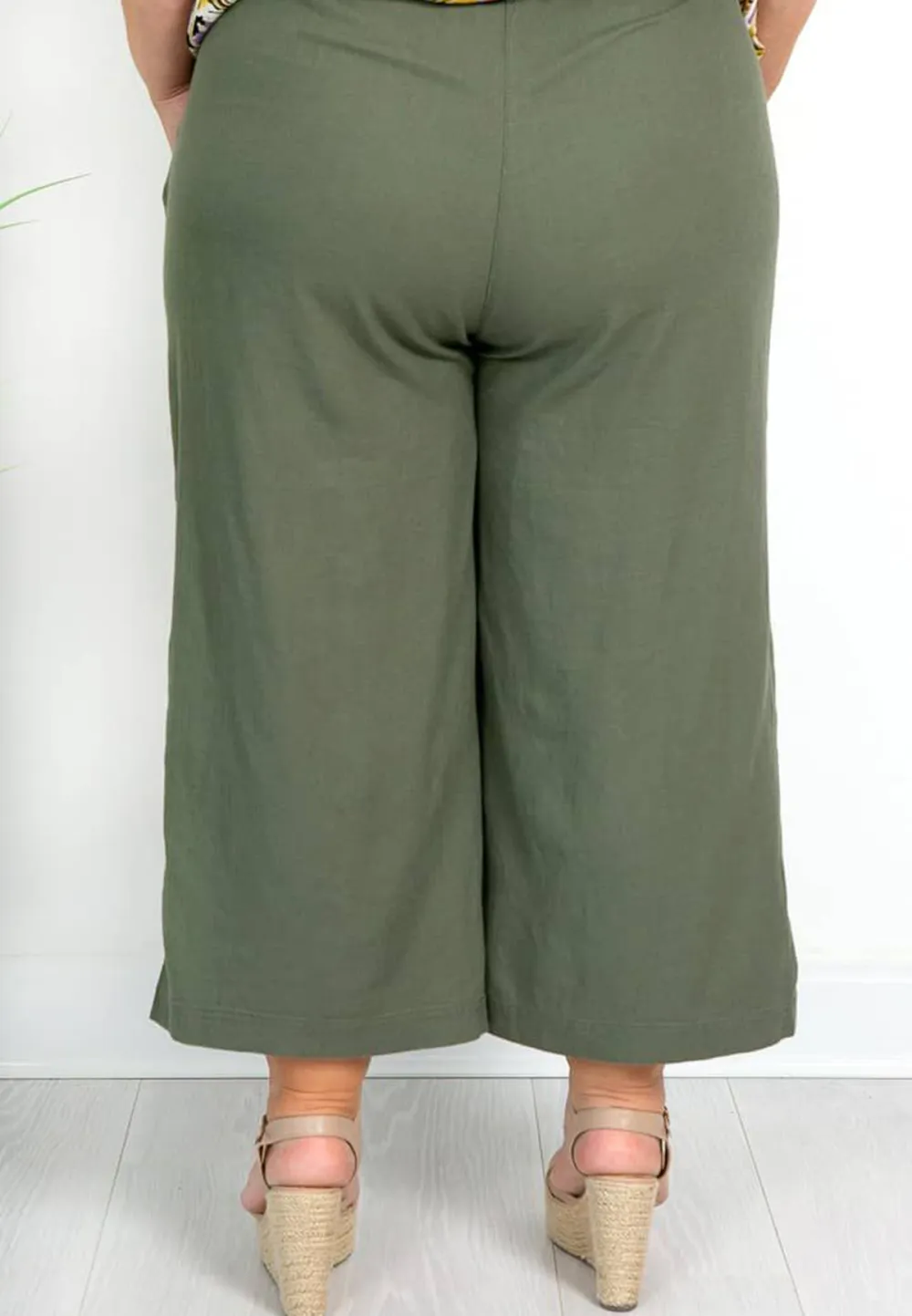 Khaki Linen Culottes